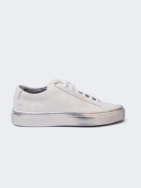 Common Projects White Leather Sneakers with Silver Accents